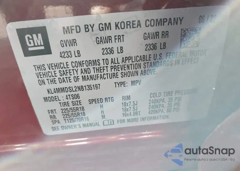 2022 Buick Encore Gx Fwd Select z USA, uszkodzony, nr VIN KL4MMDSL2NB135197